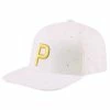 Puma Mens Love Golf P Hat Snapback Cap (On-Sale) -Golf Accessories Sales Store puma mens love golf p hat white yellow 1