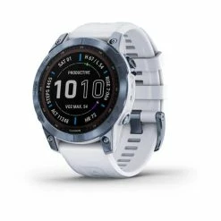 Golf Accessories Sales Store 28 Garmin Fenix 7 GPS Watch Sapphire Solar Edition Mineral Blue Titanium W/Whitestone Band