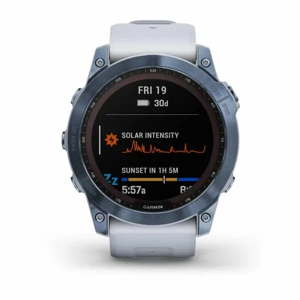 Garmin Fenix 7X GPS Watch Sapphire Solar Edition Mineral Blue Ti W/Whitestone Band 4 Garmin Fenix 7X GPS Watch Sapphire Solar Edition Mineral Blue Ti W/Whitestone Band - Image 2