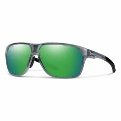 Smith Leadout PivLock Sunglasses Cement Crystal Frame W/ Chromapop Green Mirror Lens
