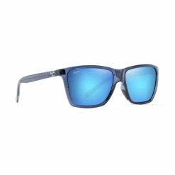 Maui Jim Cruzem Polarized Sunglasses Dark Blue Frame Blue Hawaii Lens