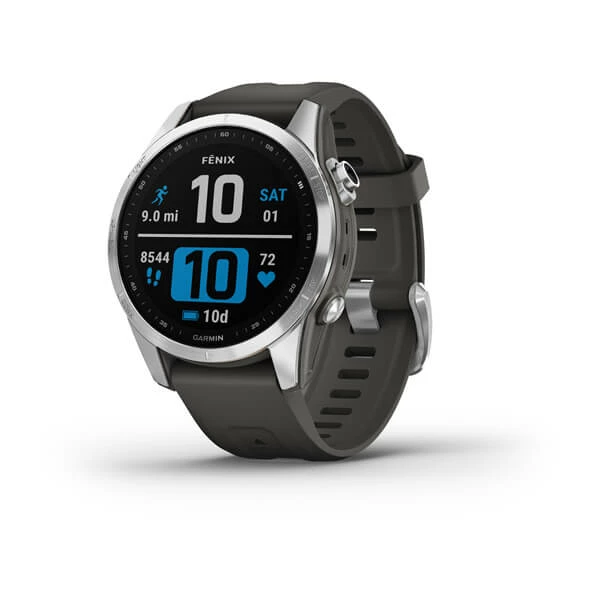 Garmin Fenix 7S GPS Watch Stainless Steel W/ Graphite Band