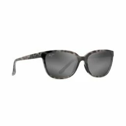 Maui Jim Honi Polarized Sunglasses Grey Tortoise Stripe Frame Neutral Grey Lens