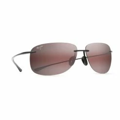 Maui Jim Hikina Polarized Sunglasses Gloss Black Frame Maui Rose Lens