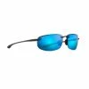 Maui Jim Hookipa Polarized Sunglasses Smoke Grey Frame Blue Hawaii Lens -Golf Accessories Sales Store hoopika 20blue