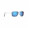 Maui Jim Wiki Wiki Polarized Aviator Sunglasses Silver Frame Blue Hawaii Lens -Golf Accessories Sales Store wiki wiki blue hawaii silver 1