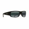 Maui Jim World Cup Polarized Sunglasses Matte Black Rubber Frame Neutral Grey Lens